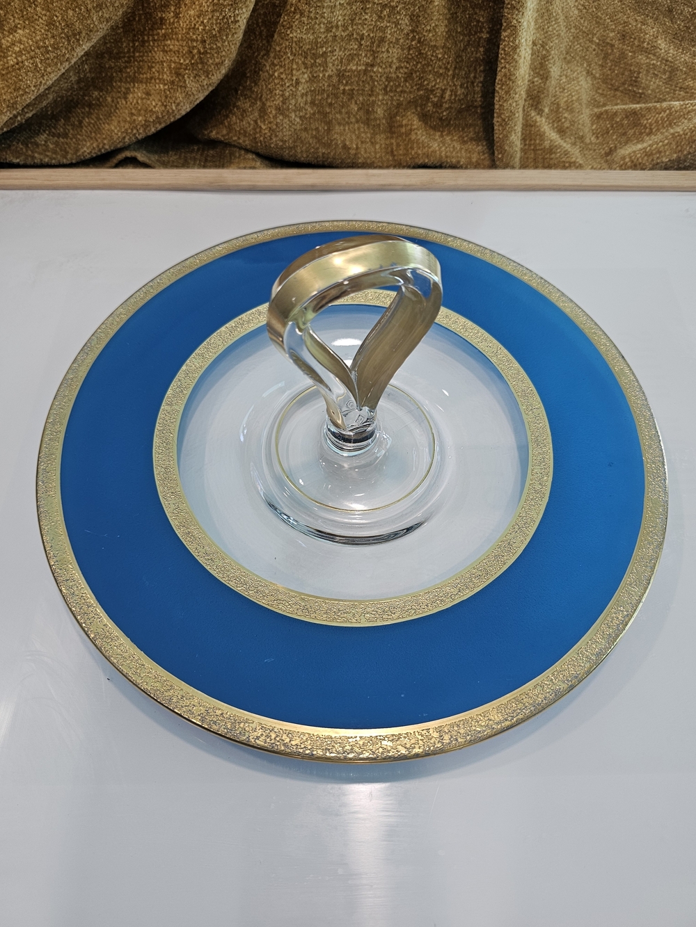 Vintage Tidbit Sandwich Plate, Handled Serving Tray